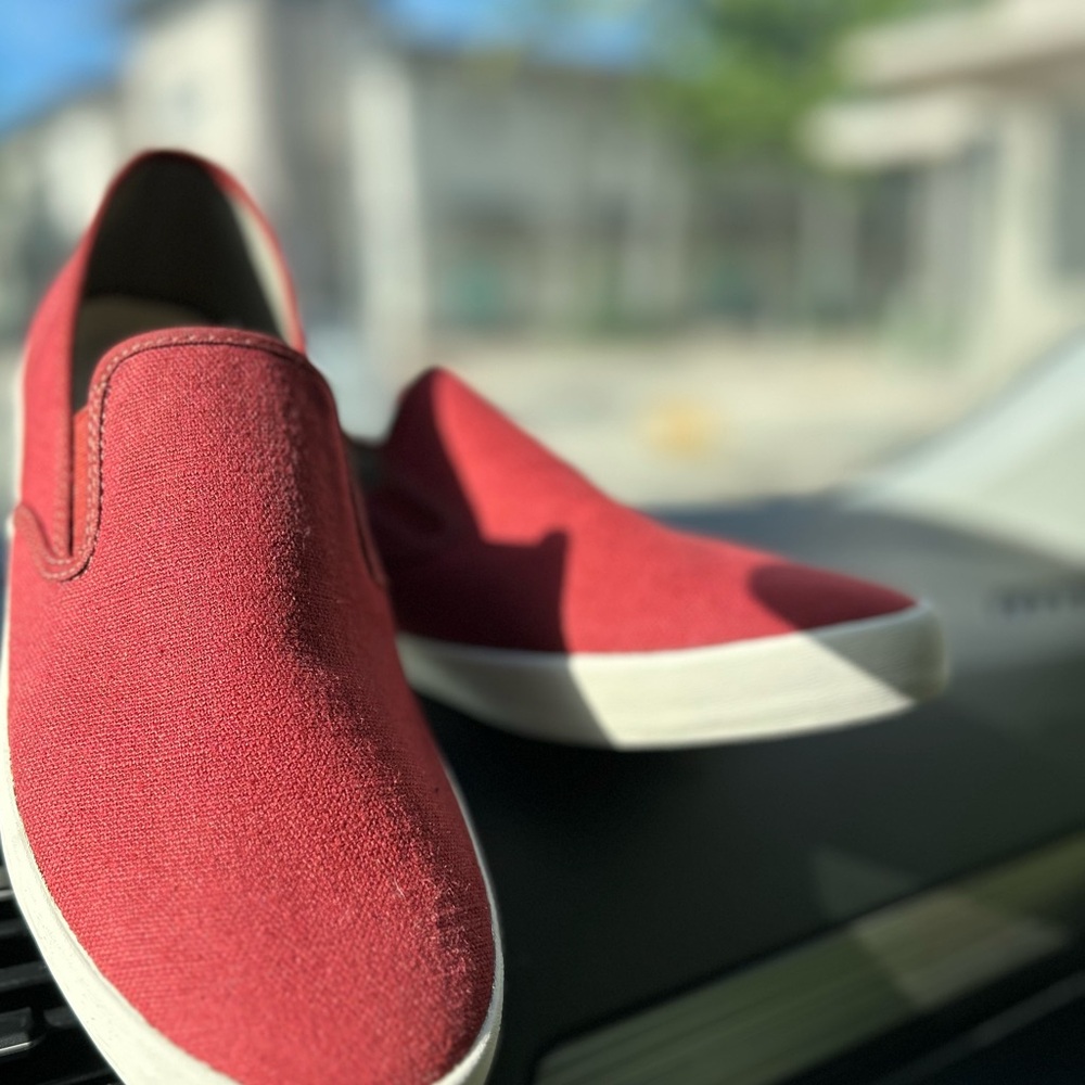 Seavees Red Slip-On Canvas Shoes